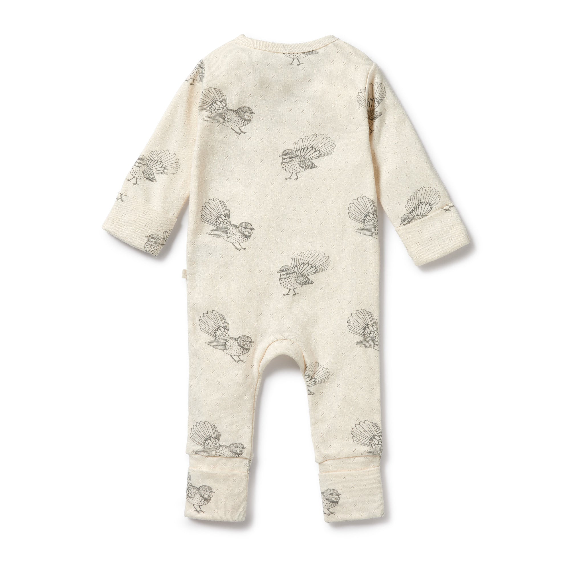 Little Fantail Organic Pointelle Zipsuit with Feet