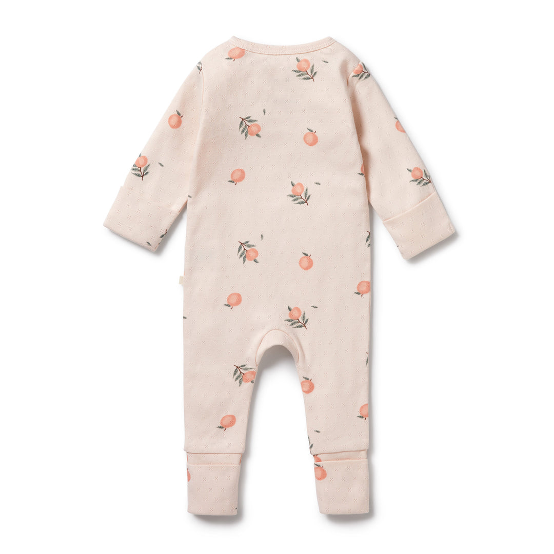 Wilson and Frenchy Peaches Organic Pointelle Zipsuit with Feet