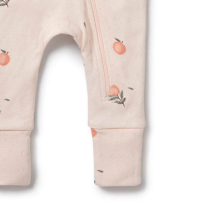 Wilson and Frenchy Peaches Organic Pointelle Zipsuit with Feet