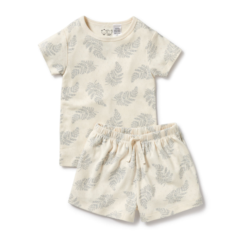 Wilson and Frenchy Forever Ferns Organic Pointelle Short Sleeved Pyjamas