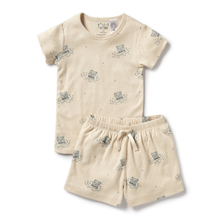 Wilson and Frenchy Little Bear Organic Pointelle Short Sleeved Pyjamas