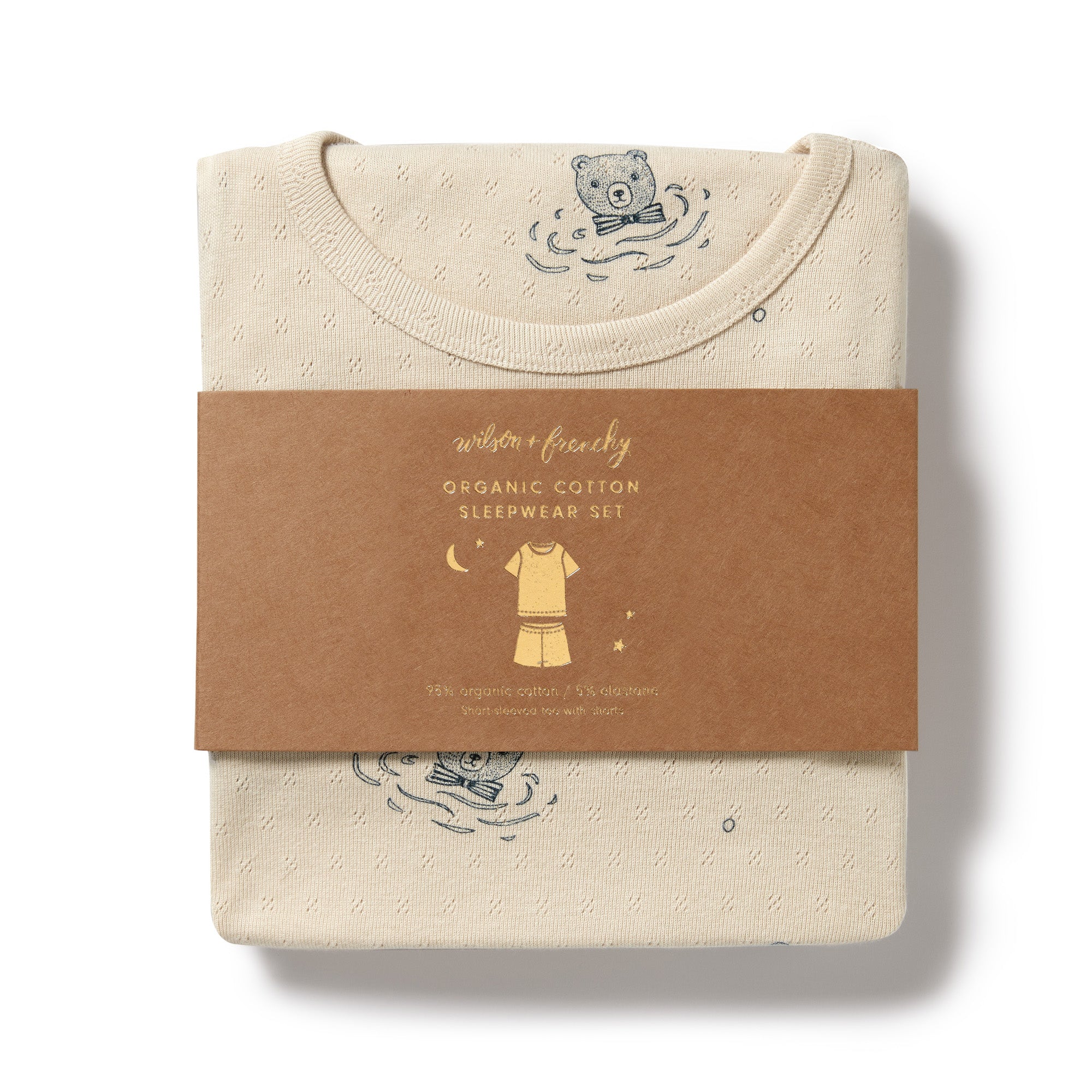Wilson and Frenchy Little Bear Organic Pointelle Short Sleeved Pyjamas