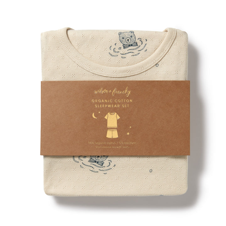 Wilson and Frenchy Little Bear Organic Pointelle Short Sleeved Pyjamas