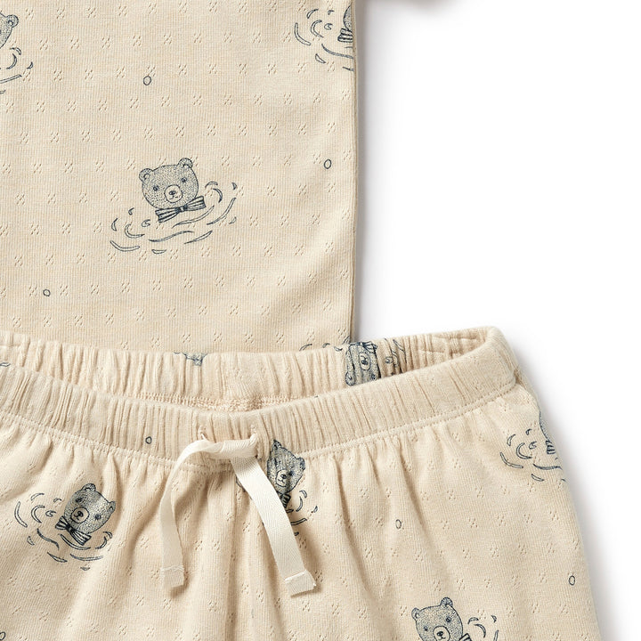 Wilson and Frenchy Little Bear Organic Pointelle Short Sleeved Pyjamas