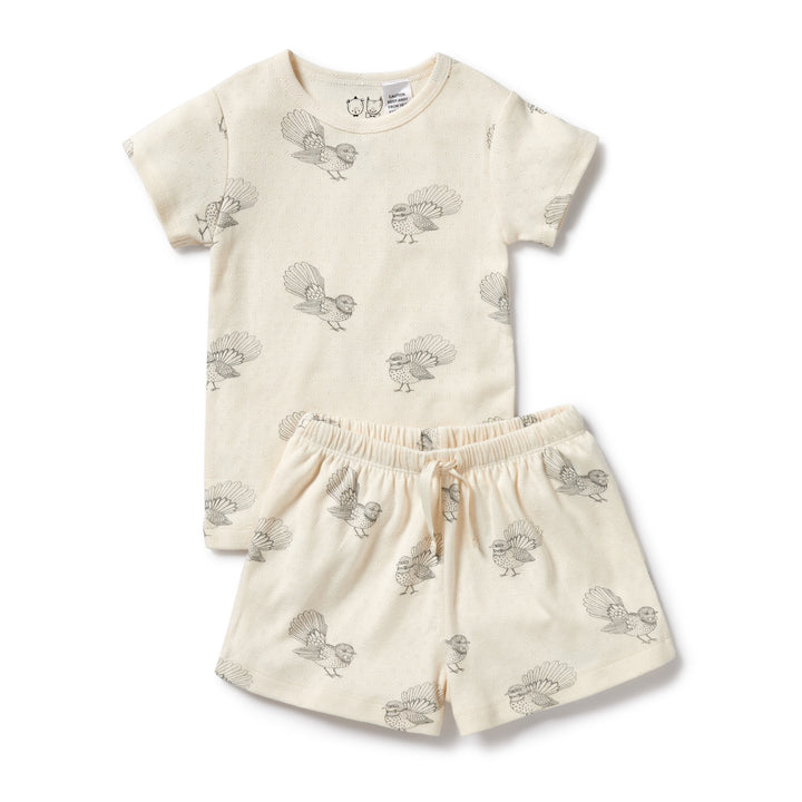 Wilson and Frenchy Little Fantail Organic Pointelle Short Sleeved Pyjamas