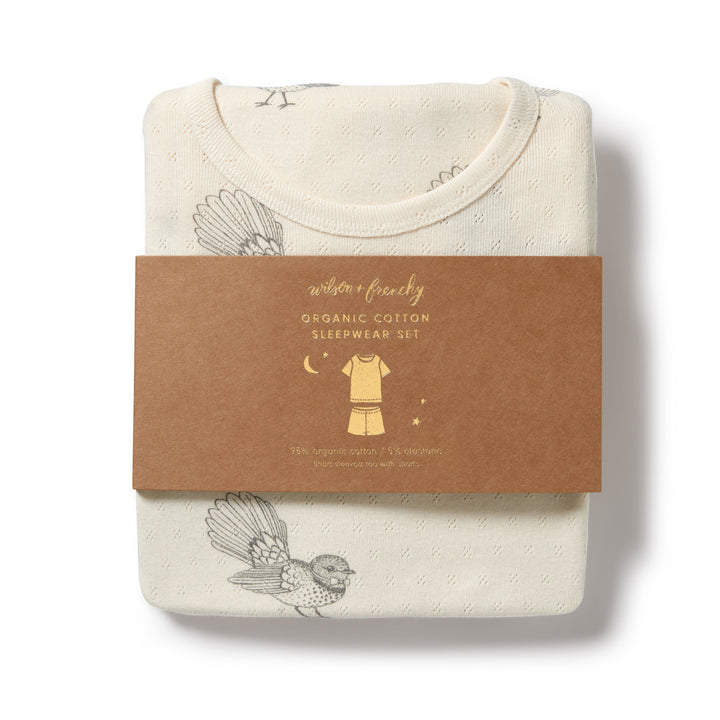Wilson and Frenchy Little Fantail Organic Pointelle Short Sleeved Pyjamas