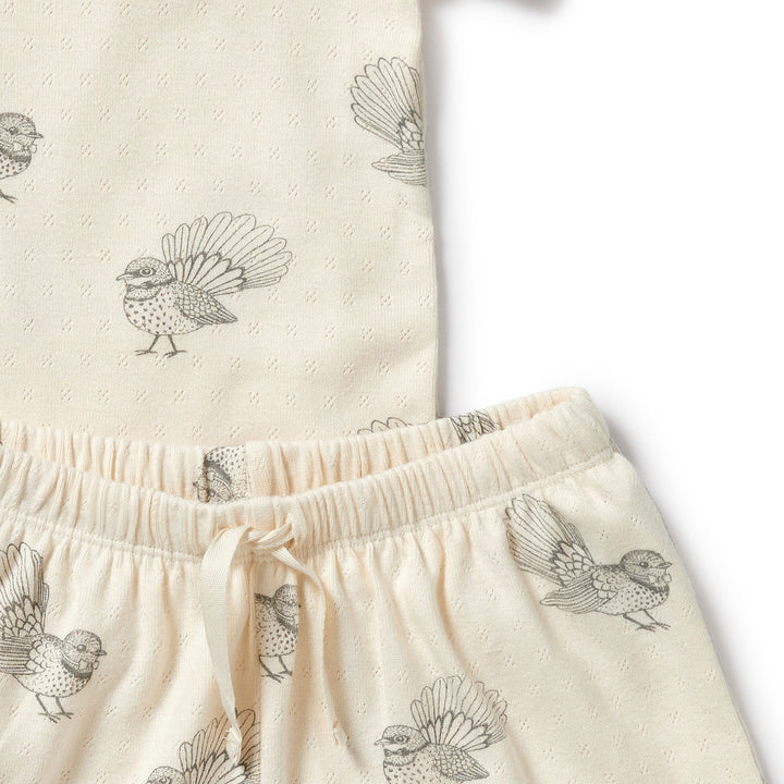 Wilson and Frenchy Little Fantail Organic Pointelle Short Sleeved Pyjamas