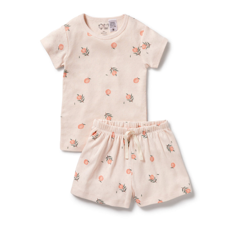 Wilson and Frenchy Peaches Organic Pointelle Short Sleeved Pyjamas