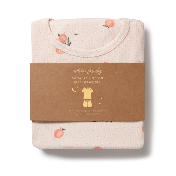 Wilson and Frenchy Peaches Organic Pointelle Short Sleeved Pyjamas