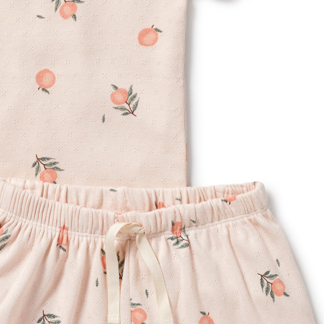 Wilson and Frenchy Peaches Organic Pointelle Short Sleeved Pyjamas