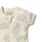 Wilson and Frenchy Forever Ferns organic pointelle boyleg zipsuit