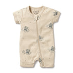 Wilson and Frenchy Little Bear Organic Pointelle Boyleg Zipsuit