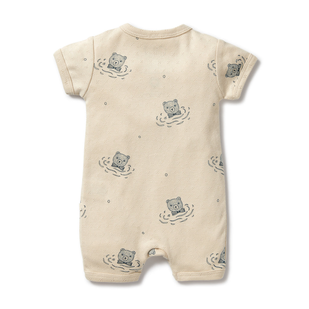 Wilson and Frenchy Little Bear Organic Pointelle Boyleg Zipsuit
