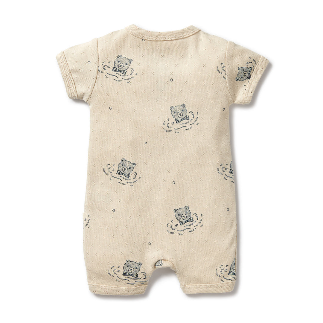 Wilson and Frenchy Little Bear Organic Pointelle Boyleg Zipsuit