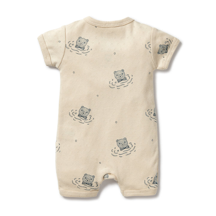 Wilson and Frenchy Little Bear Organic Pointelle Boyleg Zipsuit