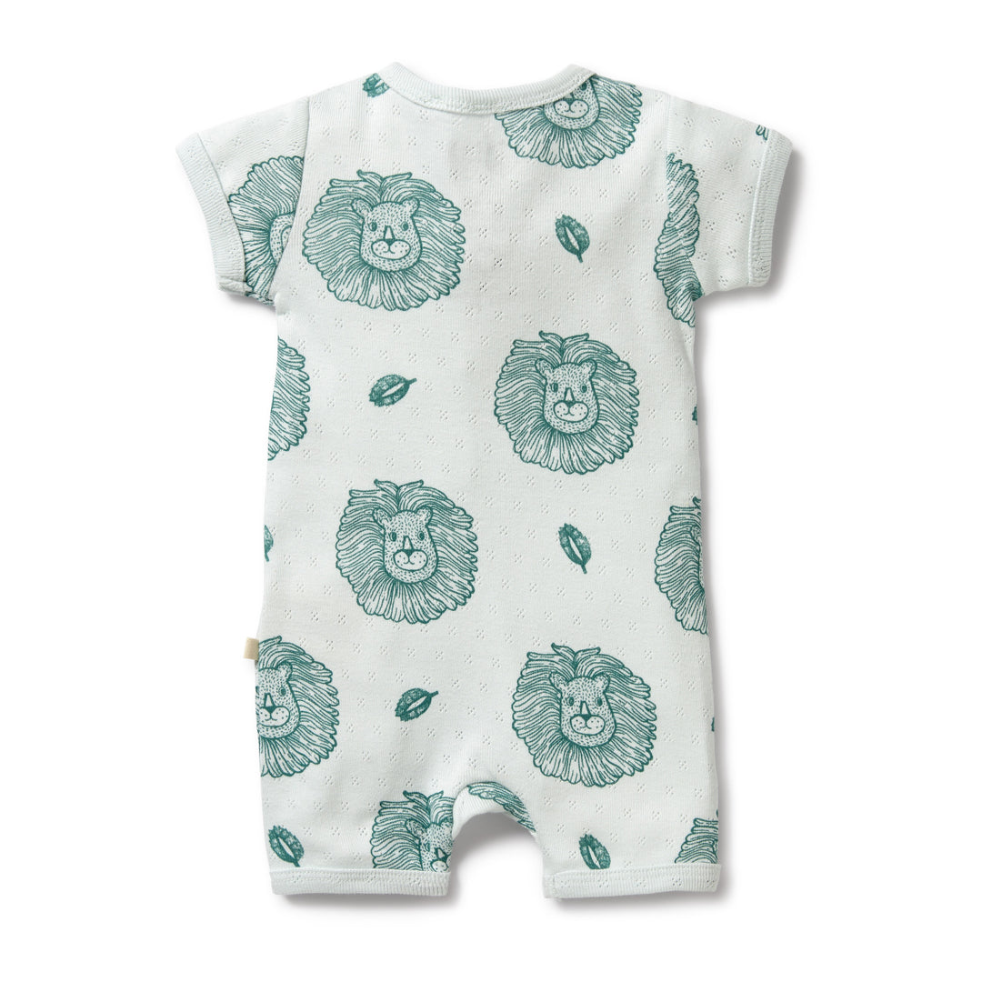 Wilson and Frenchy Little Lion Organic Pointelle Boyleg Zipsuit