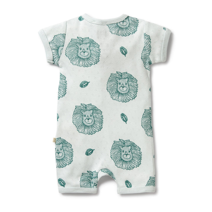 Wilson and Frenchy Little Lion Organic Pointelle Boyleg Zipsuit