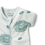 Wilson and Frenchy Little Lion Organic Pointelle Boyleg Zipsuit