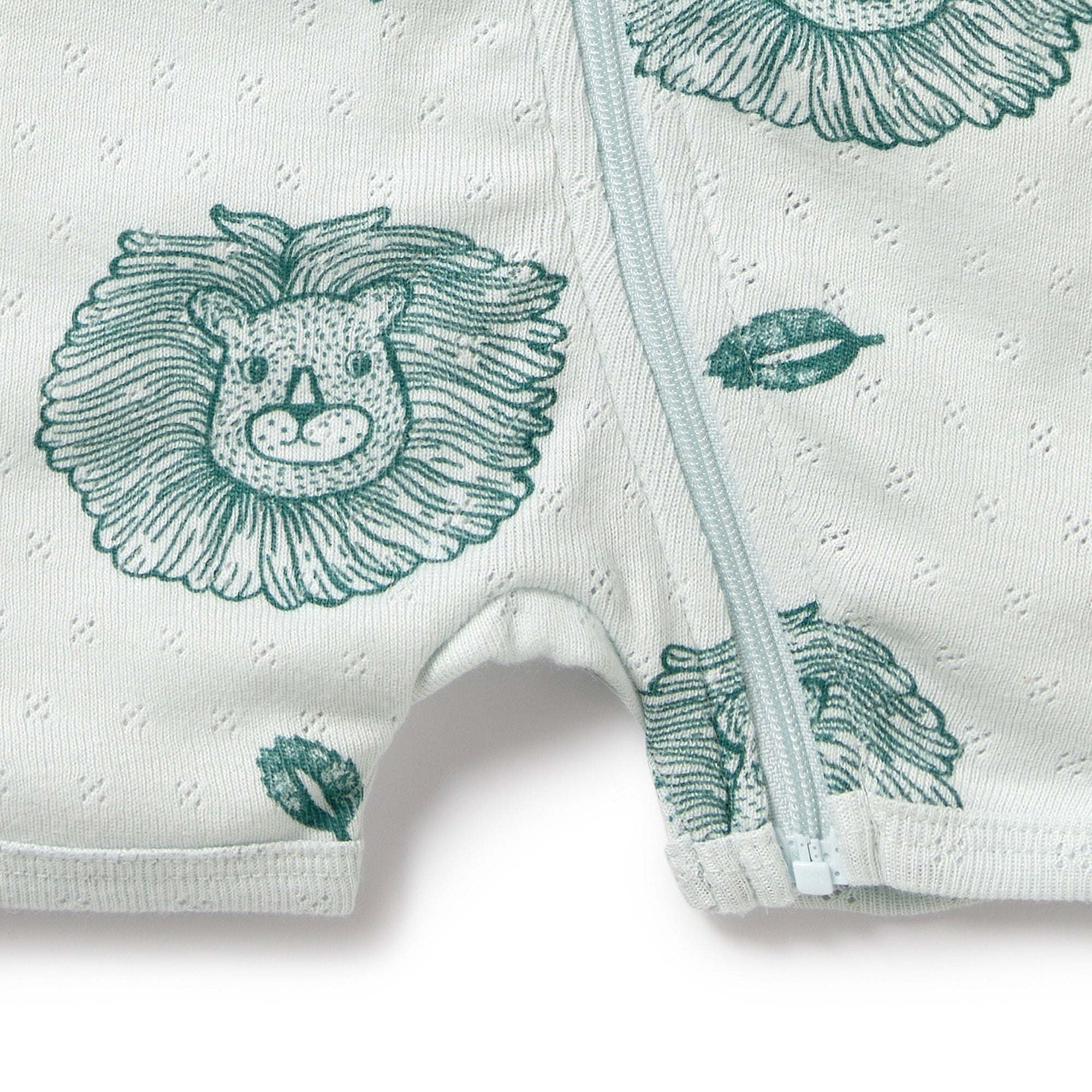 Wilson and Frenchy Little Lion Organic Pointelle Boyleg Zipsuit