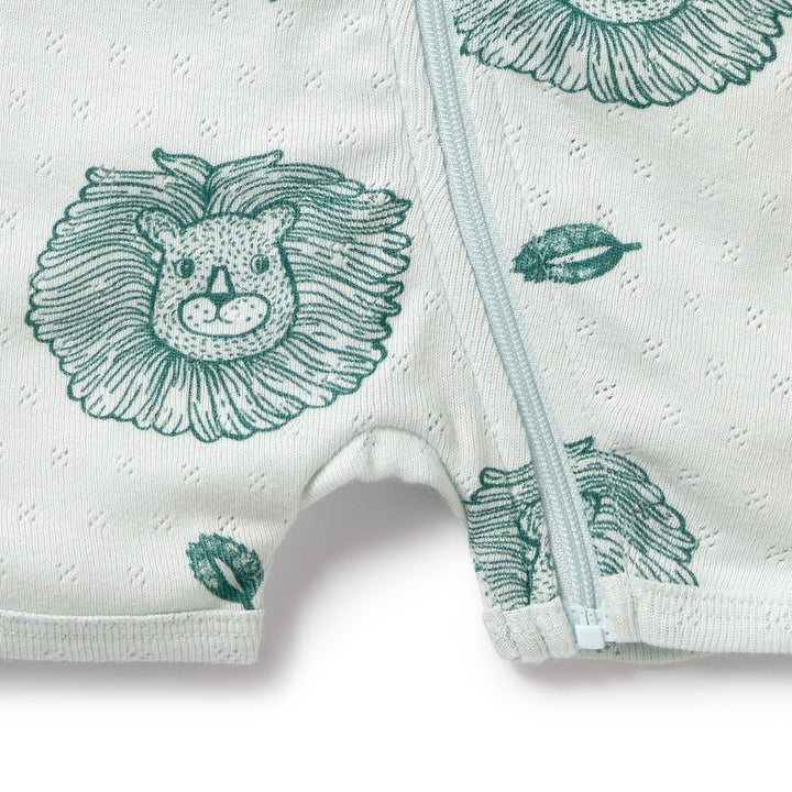 Wilson and Frenchy Little Lion Organic Pointelle Boyleg Zipsuit