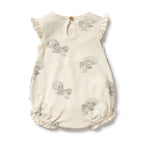 Little Fantail Organic Pointelle Ruffle Growsuit