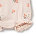 Peaches Organic Pointelle Ruffle Growsuit