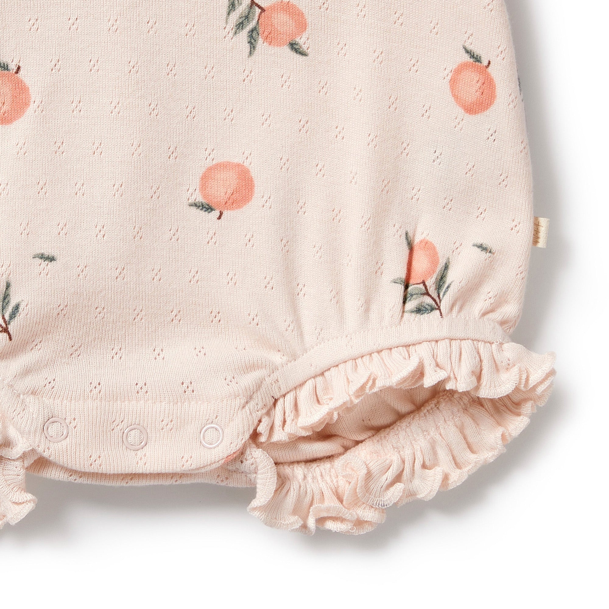 Peaches Organic Pointelle Ruffle Growsuit