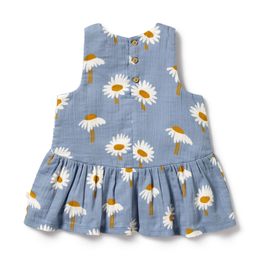 Daisy Floral Organic Crinkle Ruffle Top