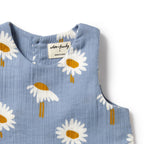 Daisy Floral Organic Crinkle Ruffle Top
