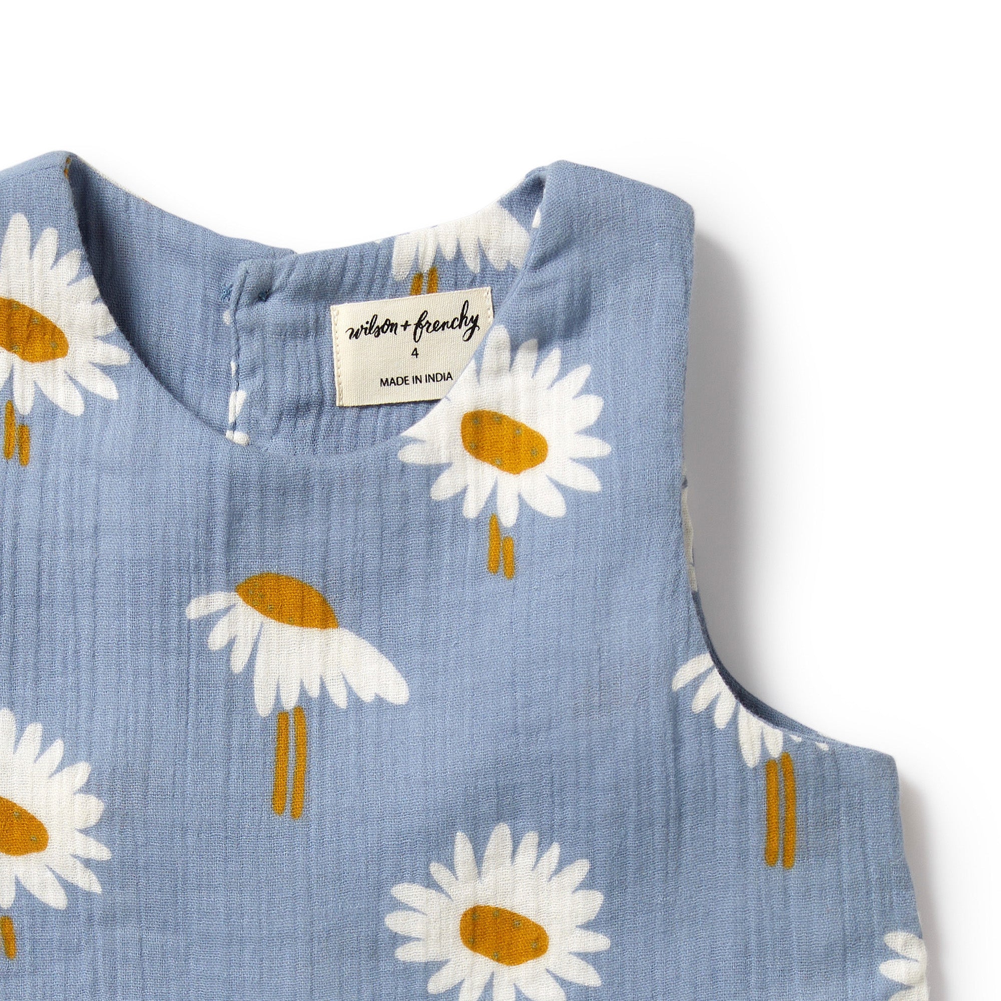 Daisy Floral Organic Crinkle Ruffle Top