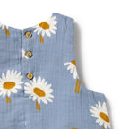 Daisy Floral Organic Crinkle Ruffle Top