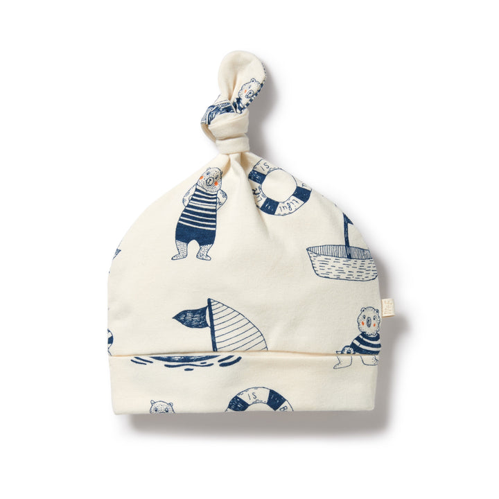 Wilson and Frenchy Nautical Bear Organic Knot Hat