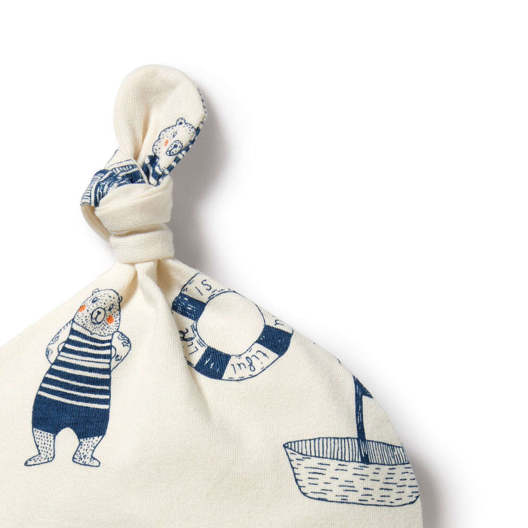 Wilson and Frenchy Nautical Bear Organic Knot Hat