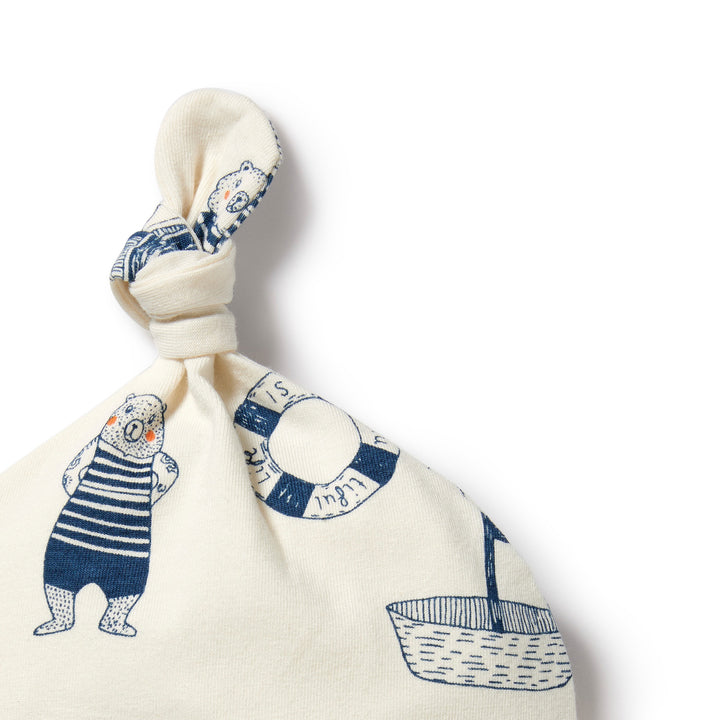 Wilson and Frenchy Nautical Bear Organic Knot Hat