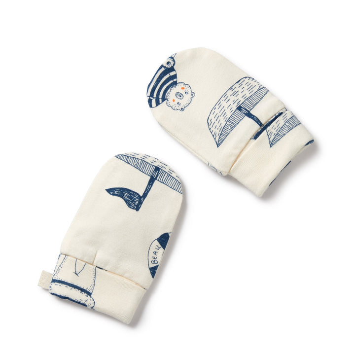 Wilson and Frenchy Nautical Bear Organic Mittens