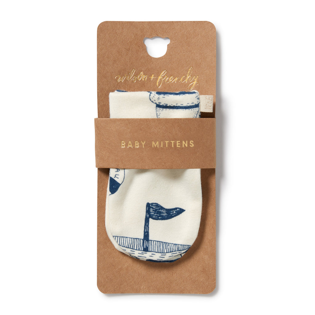 Wilson and Frenchy Nautical Bear Organic Mittens
