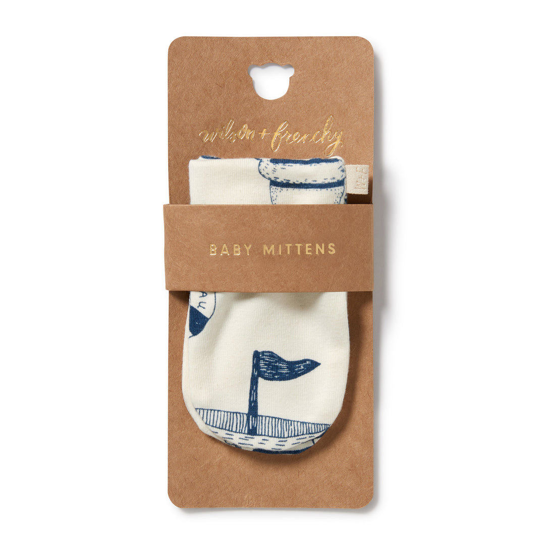 Wilson and Frenchy Nautical Bear Organic Mittens