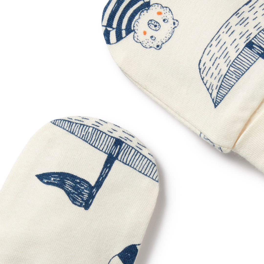 Wilson and Frenchy Nautical Bear Organic Mittens