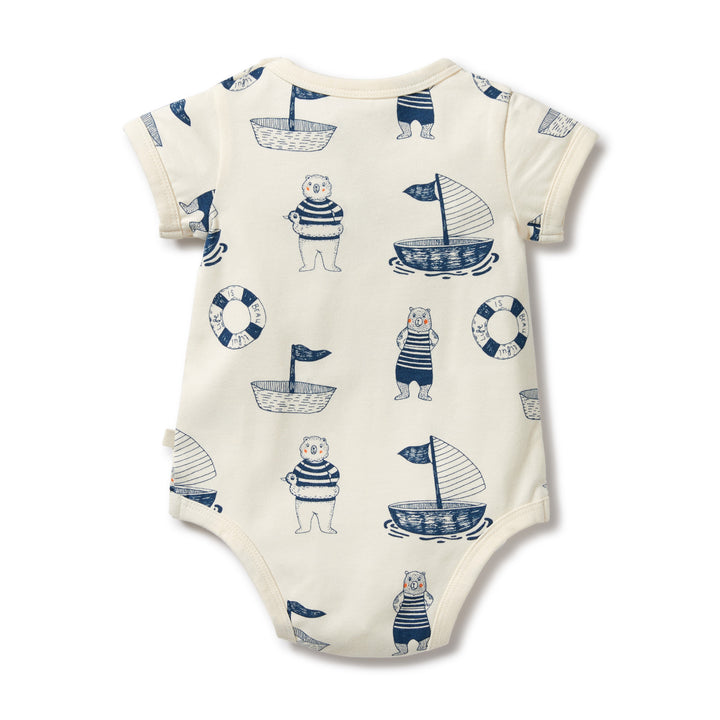 Wilson and Frenchy Nautical Bear Organic Bodysuit