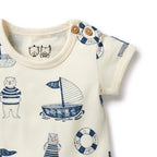 Nautical Bear Organic Bodysuit