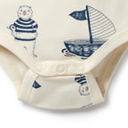Nautical Bear Organic Bodysuit