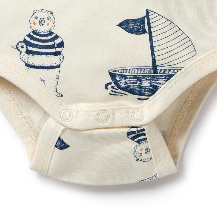 Wilson and Frenchy Nautical Bear Organic Bodysuit