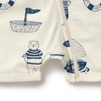 Wilson and Frenchy Nautical Bear Organic Boyleg Zipsuit