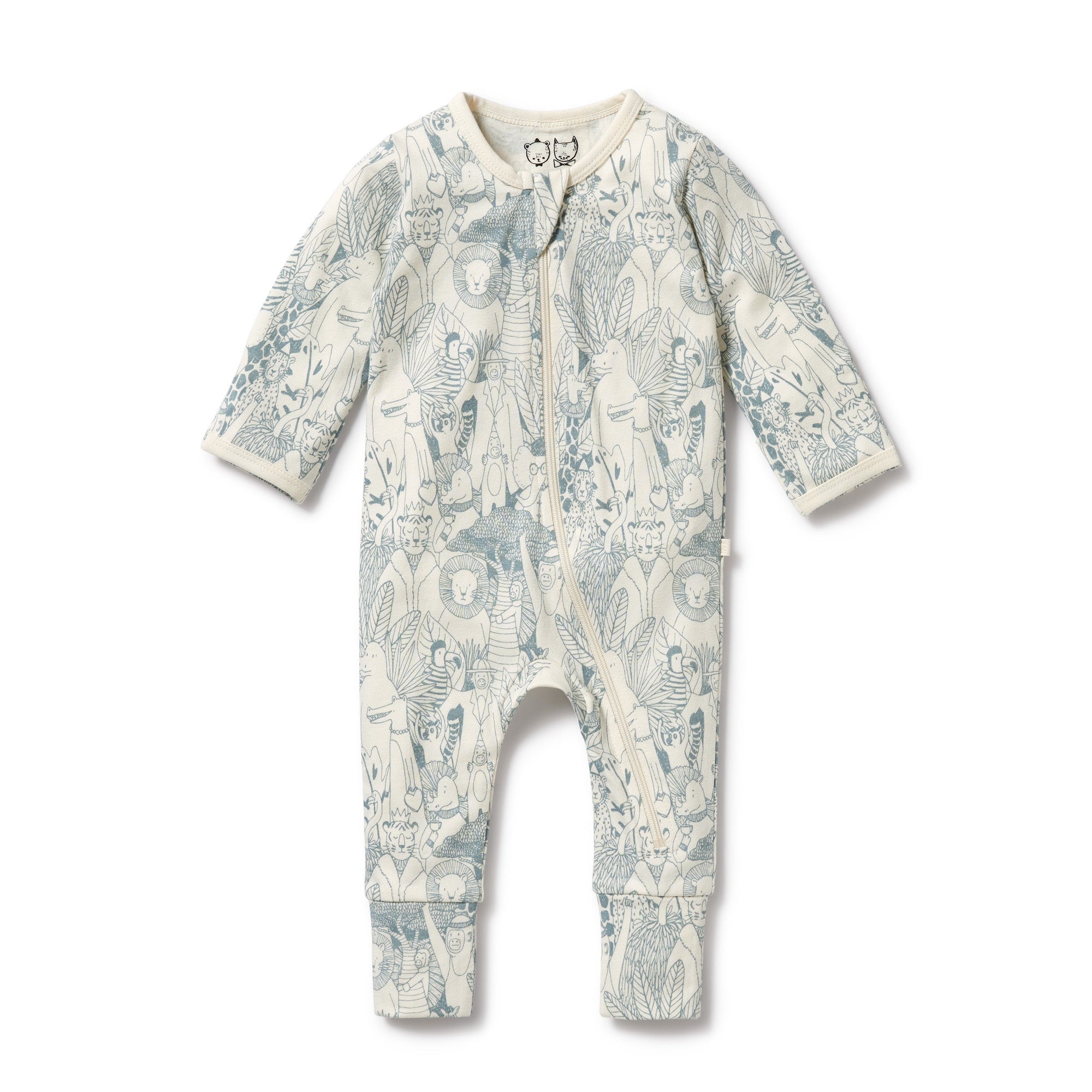 Wilson and Frenchy Hello Friends Organic Zipsuit with Feet