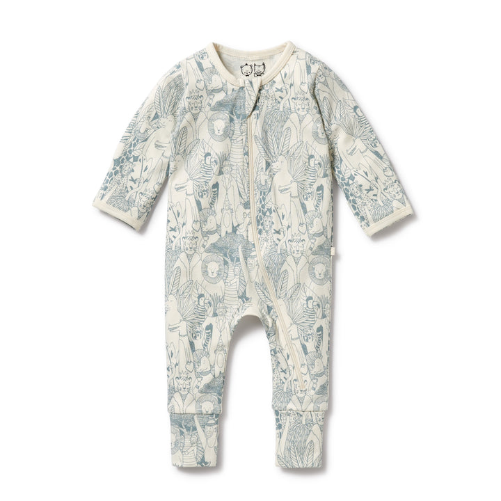 Wilson and Frenchy Hello Friends Organic Zipsuit with Feet