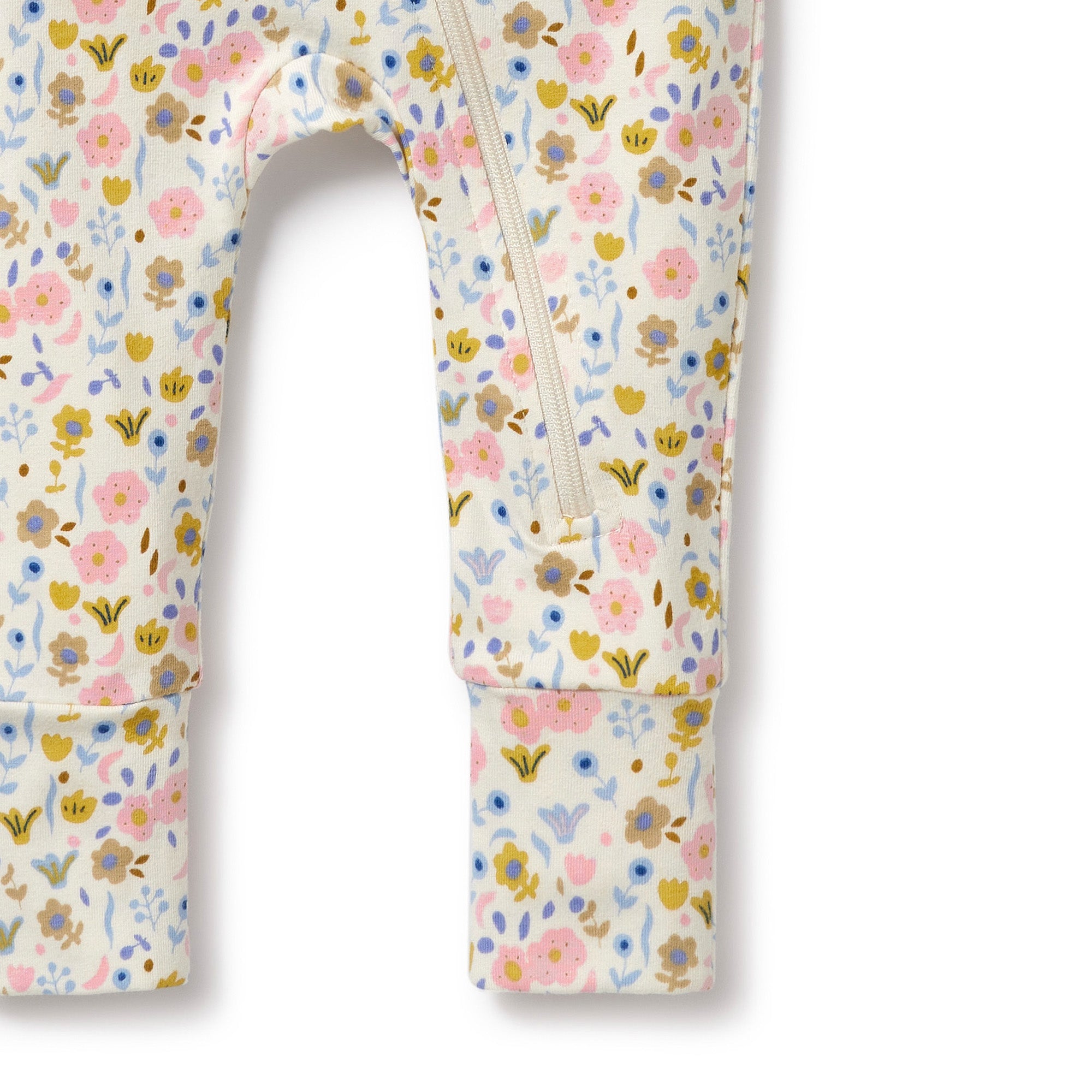 Ava Floral Organic Zipsuit with Feet