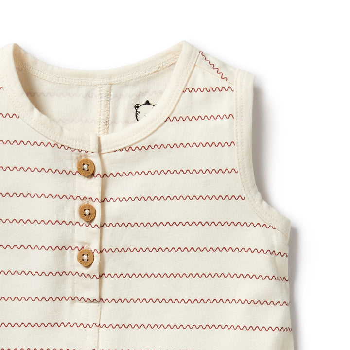 Wilson and Frenchy Squiggle Organic Henley Growsuit