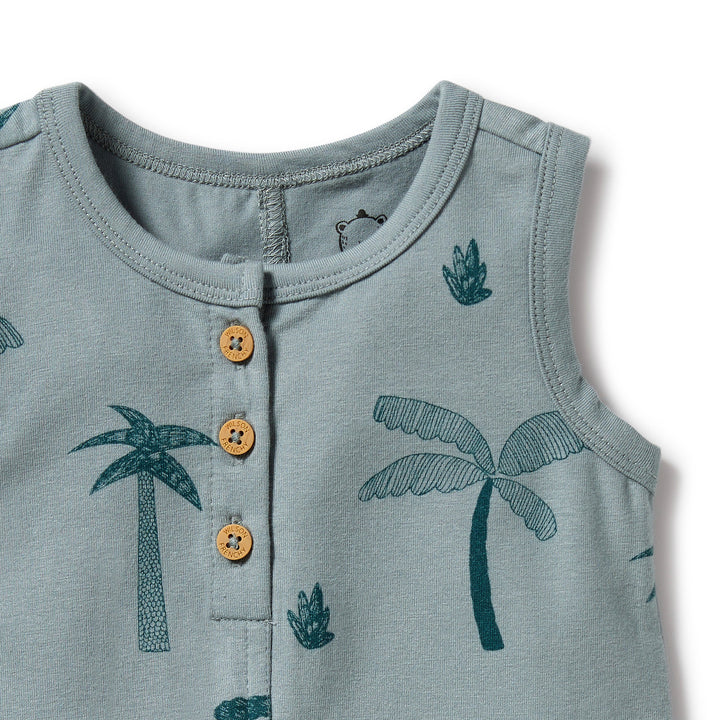Wilson and Frenchy Palm Days Organic Henley Growsuit