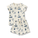 Wilson and Frenchy Nautical Bear Organic Short Sleeved Pyjamas