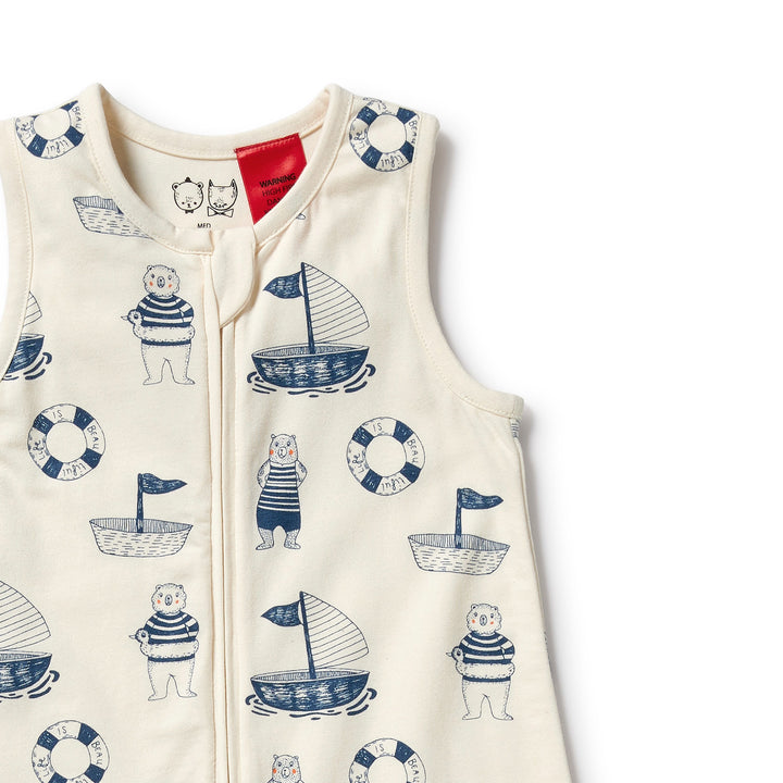 Wilson and Frenchy Nautical Bear Organic Sleeping Bag
